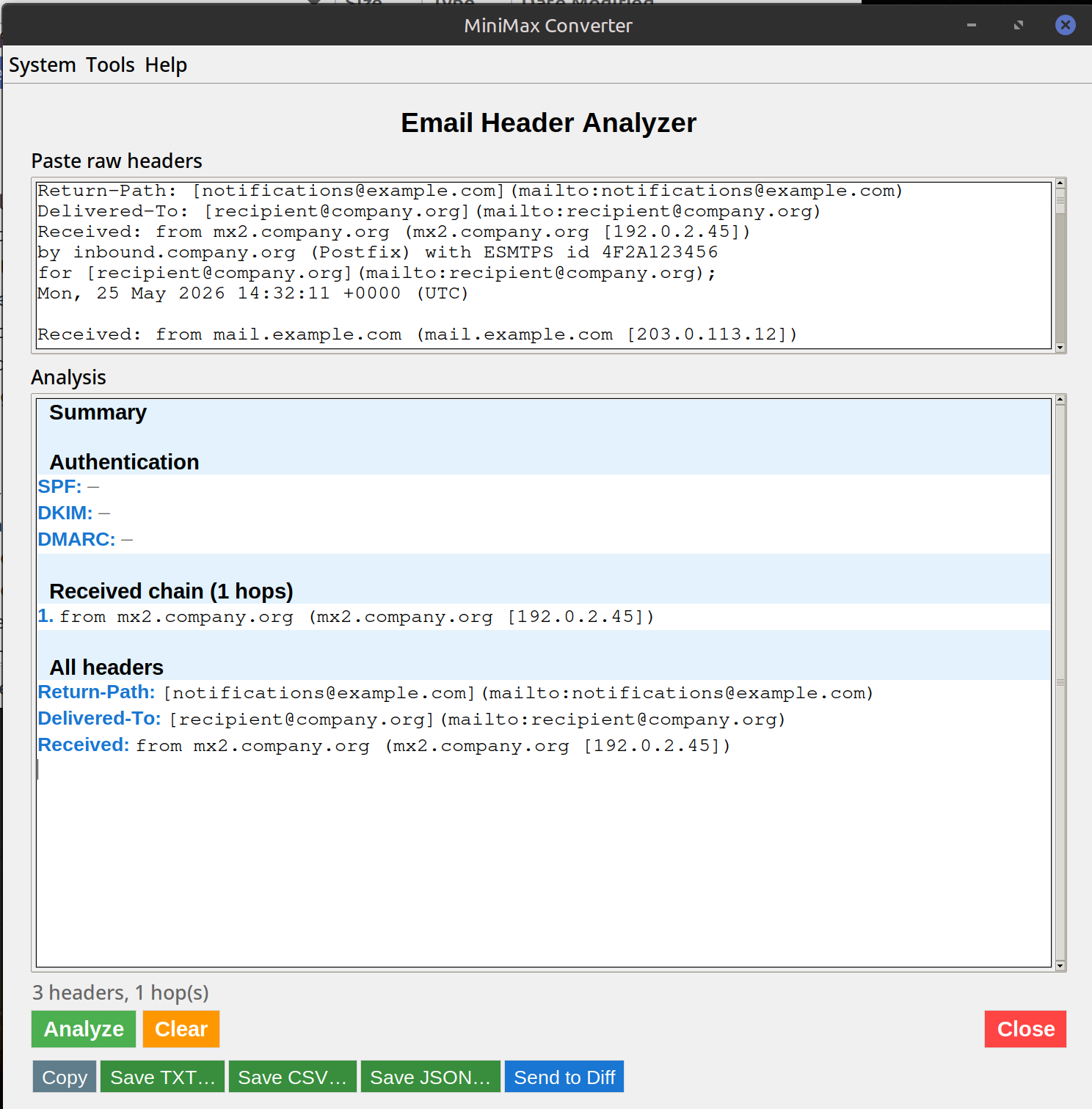 Email Header Analyzer — Trace the Real Source — screenshot